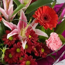 Beautiful lily in  the pink hand tied arrangement