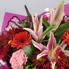 Beautiful lily in  the pink hand tied arrangement