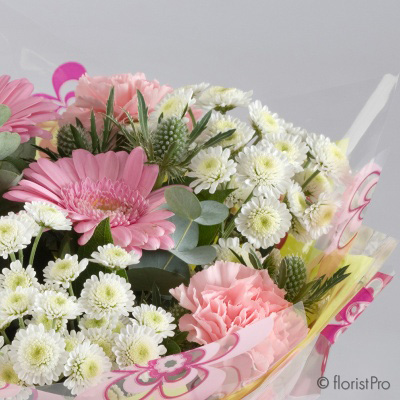 Pretty pink Pearl handtied floral  arrangement