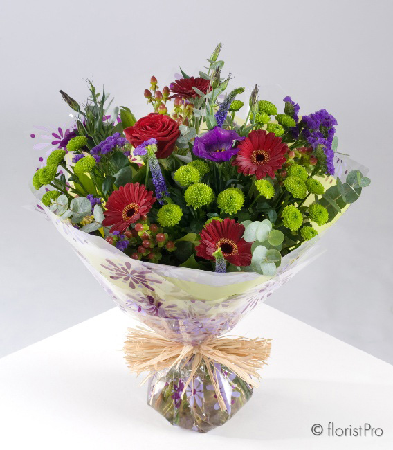 Lola of many colours handtied arrangement