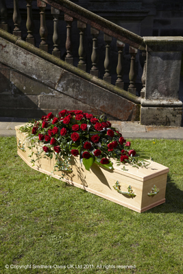 Red Rose Cascade arrangement